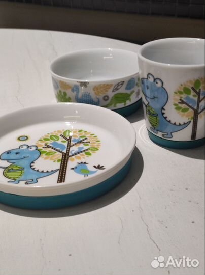 Комплект детской посуды Динозаврики от 1 года