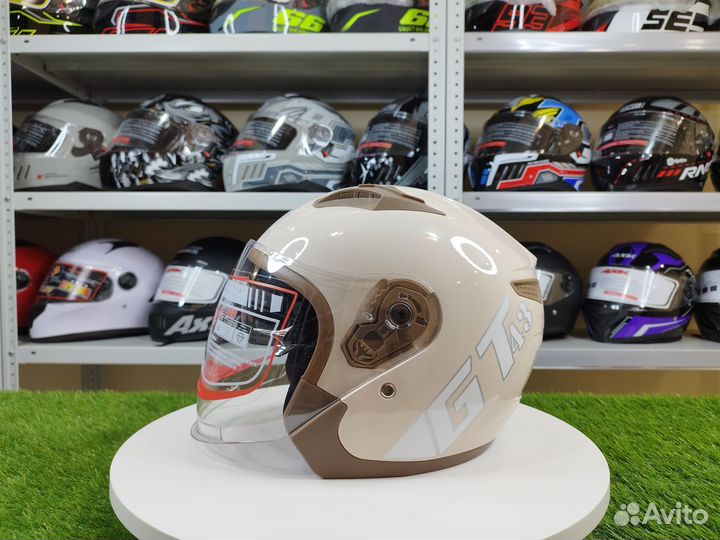 Мотошлем AXK GT полуоткрытый с двойным визором