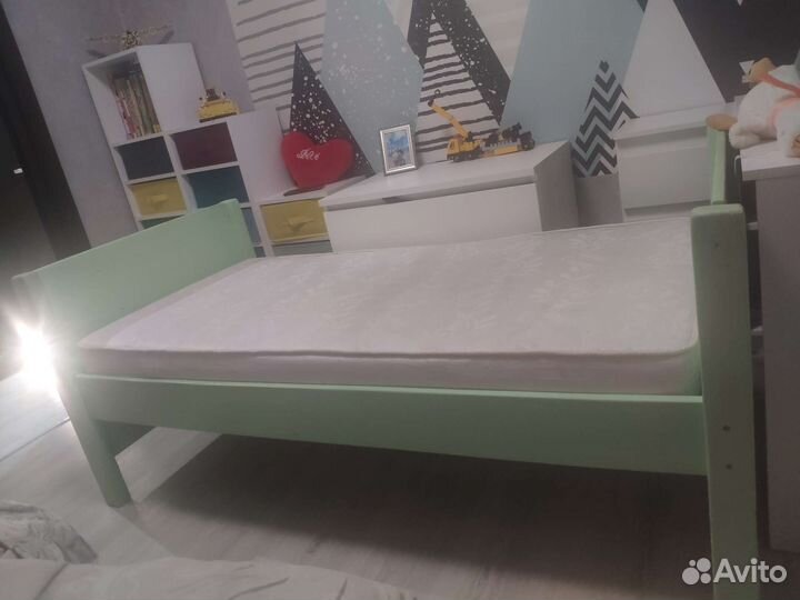 Детская эко кровать с матрасом 80*160