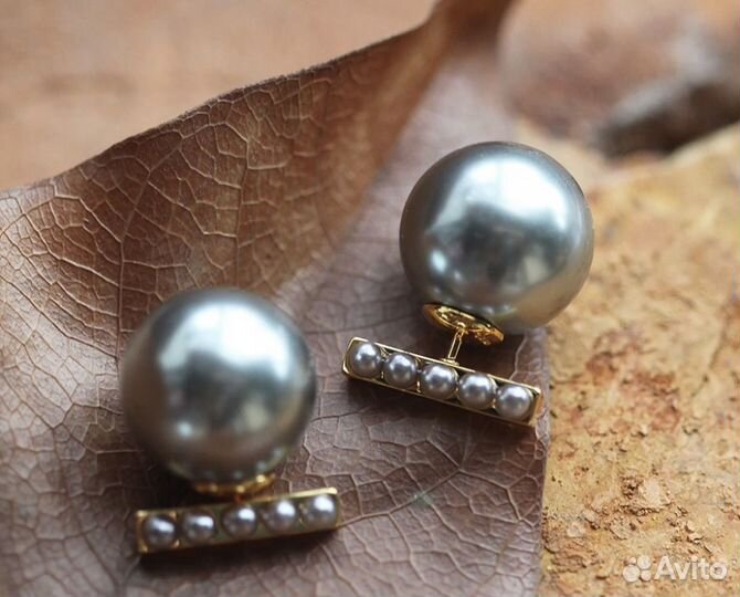 Серьги серые Swarovski