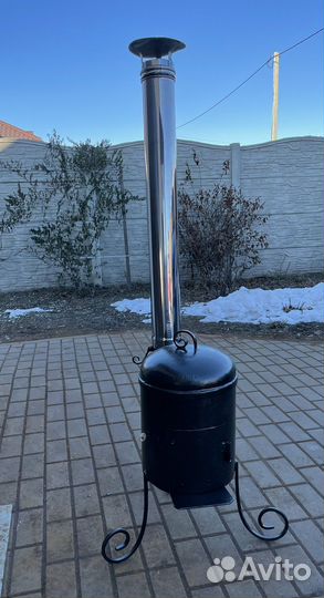 Печь под казан с трубой