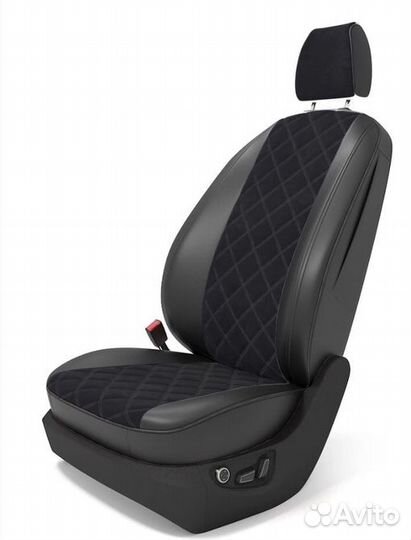 Авточехлы из экокожи 3D Ромб - ваз 2111/2112