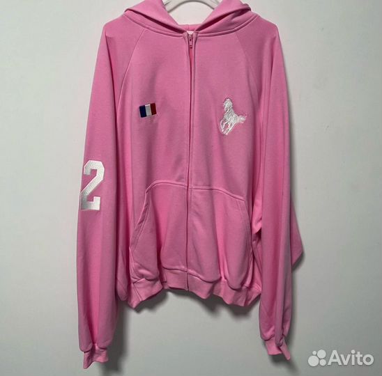 Зип худи balenciaga polo pink Y2k