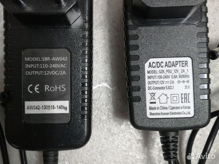 Блок питания (сетевой адаптер) DC12V, 1A, 1,5А, 2А