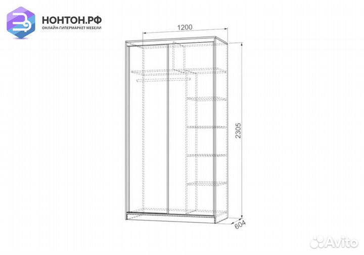 Шкаф-купе Рио 1-600 Токио дуб сонома