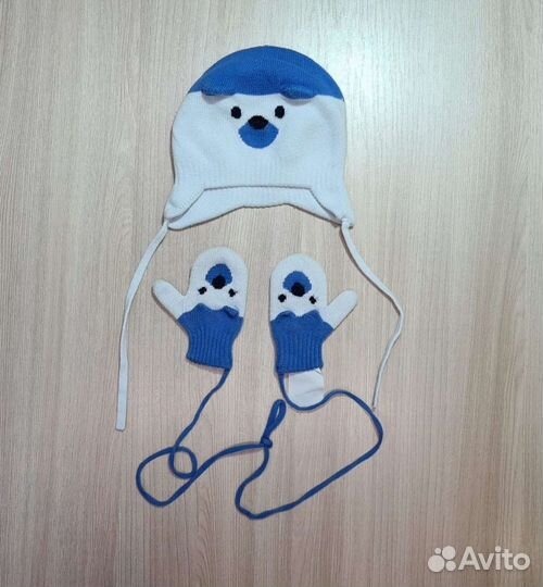 Шапка варежки комплект Babygo 3-6мес