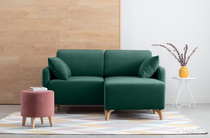 Диван угловой Льери Мини Velvet Emerald