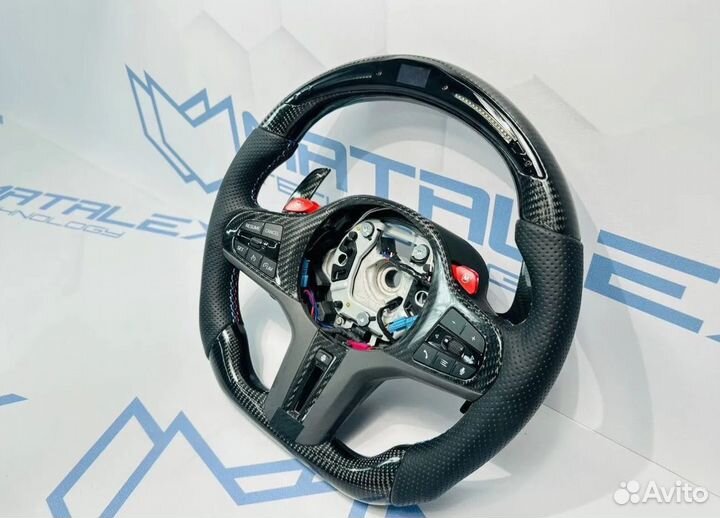 Руль карбон BMW G30 G05 итд Монитор перфорация