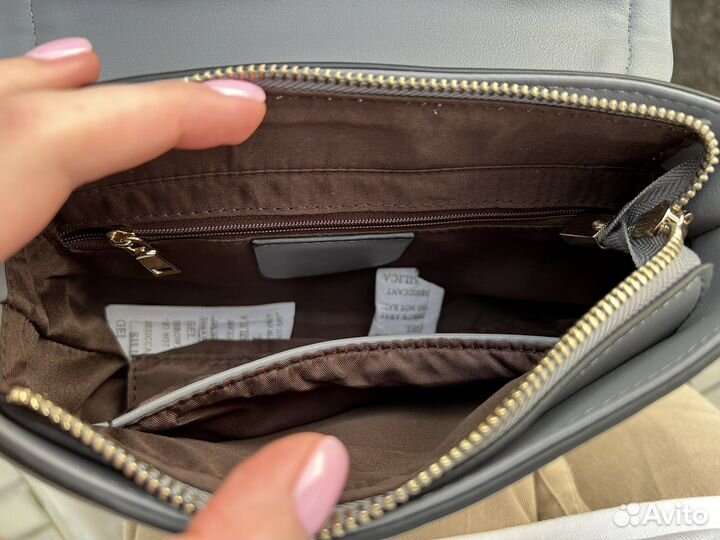 Сумка коричнево-голубая