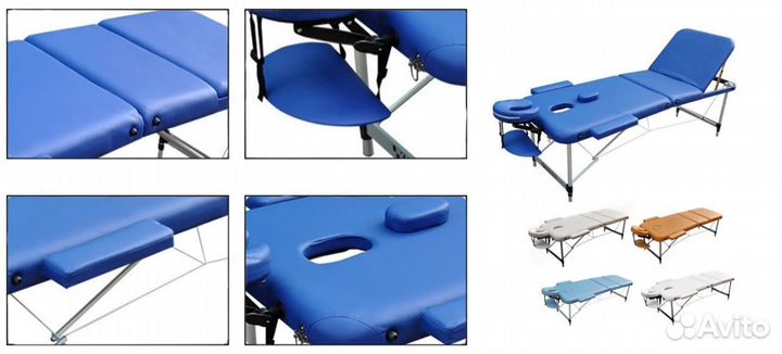 Массажный стол zenet ZET-1049/M голубой