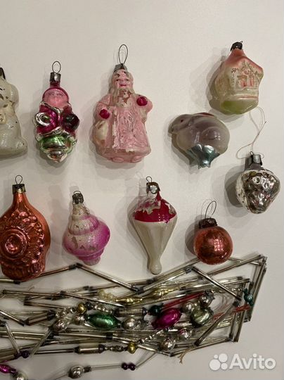 Елочные игрушки ссср, бусы на елку стеклярус