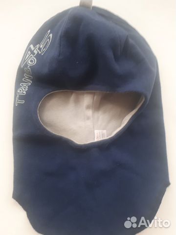 Шапка-шлем 53-55 раз Мальчик Синяя