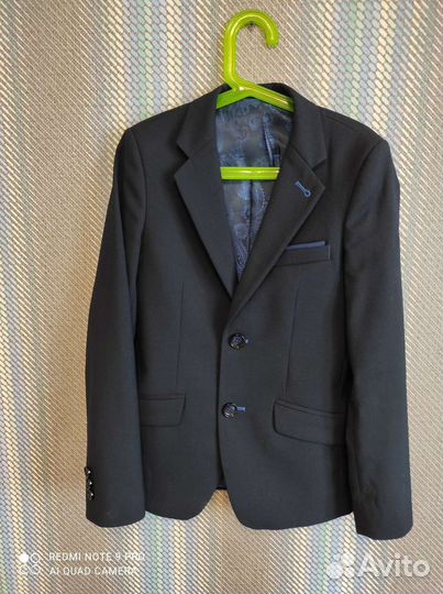 Школьный пиджак 140 размер (синий) б/у