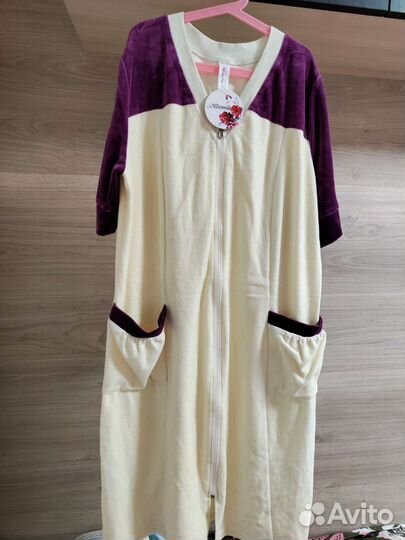 Халат велюровый, размер 46,50,52