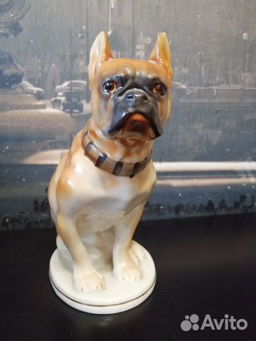 Статуэтка фарфоровая СССР лфз Бульдог