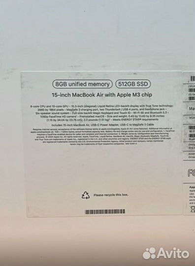 MacBook Air 15 M3 2024 512gb