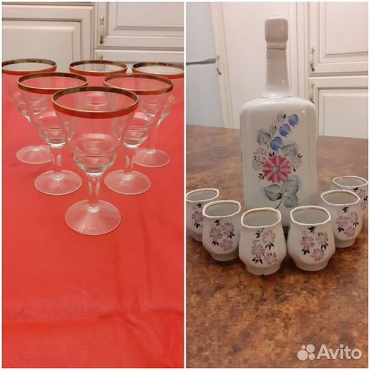 Набор для ликёра. Бокалы и рюмки