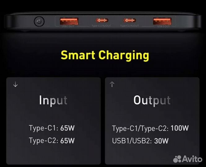 Внешний аккумулятор Baseus 100 Wt