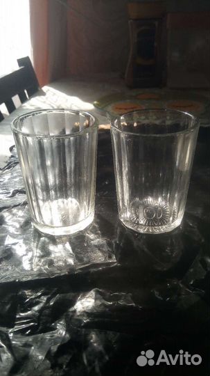 Стаканы, стопки граненые, вилки алюминиевые новые