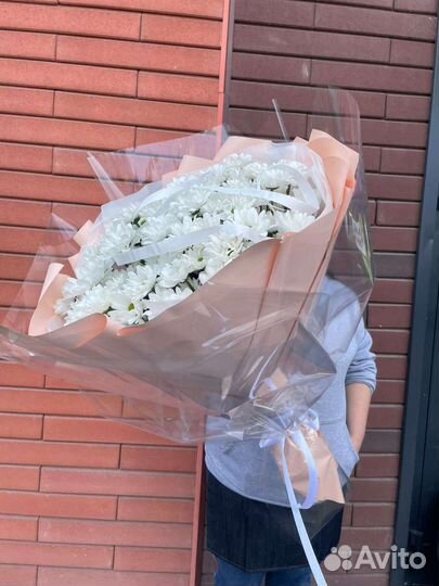 Букет гигант из хризантем ромашка