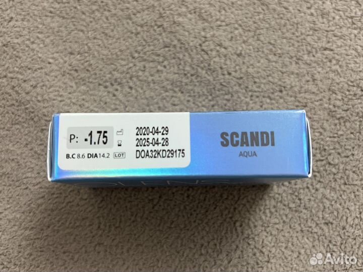 Корейские цветные линзы olens scandi aqua -1,75