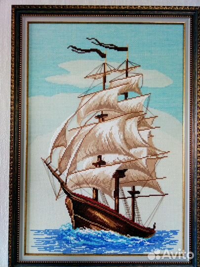 Картина вышитая крестом вручную