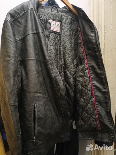 Куртка мужская guess иск. кожа 48/50 б/у