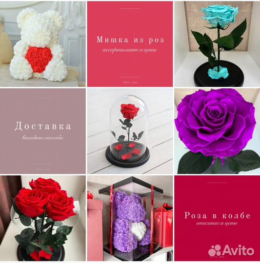Роза в колбе. Оттенки на выбор
