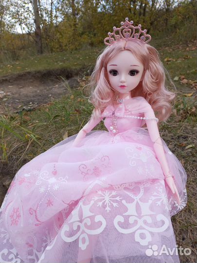 Кукла 60см шарнир в платье пышном