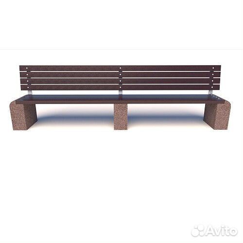 Скамейка бетонная Евро 1 Лайн со спинкой