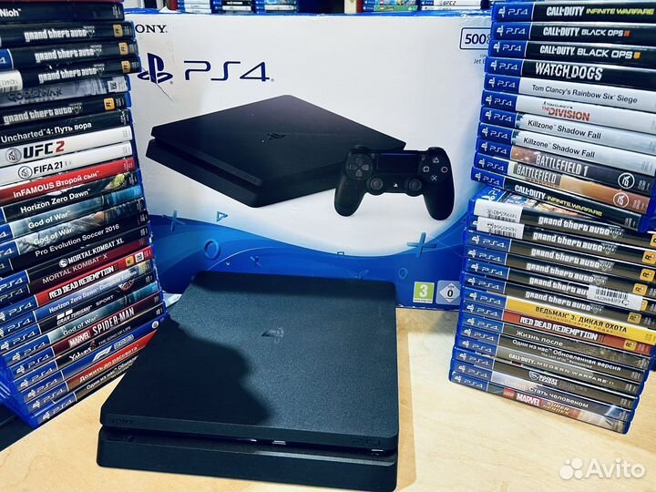 Sony PS4 slim 500gb + 400 игр гарантия 1 год