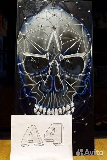 Картина, панно, череп, арт, стимпанк, гейм-арт