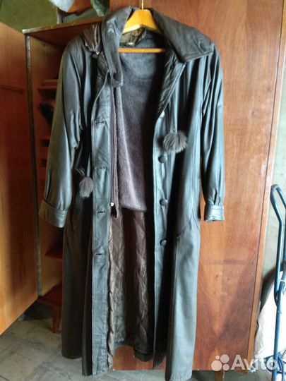 Плащ женский кожаный зима - осень
