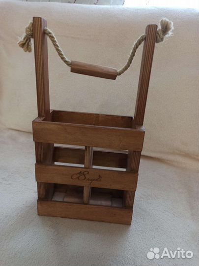 Деревянный ящик для бутылок, подарочный