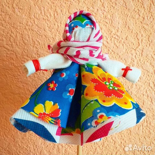 Русская народная кукла из ткани Хороводница 10см