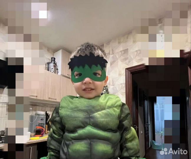 Костюм Халка с маской из фетра (есть кулаки) Новые