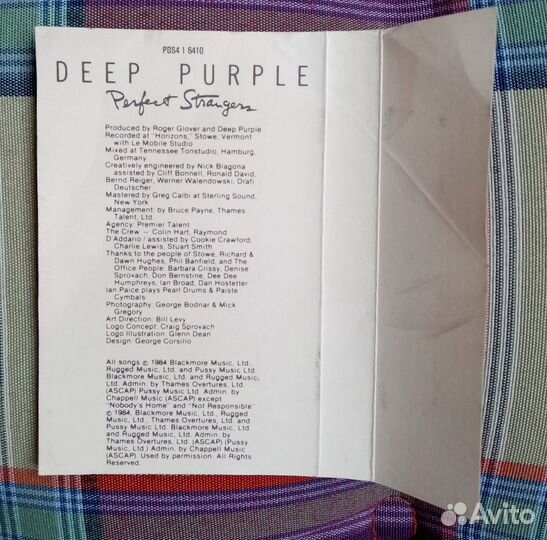 Аудиокассета Deep Purple Perfect Strangers Canada