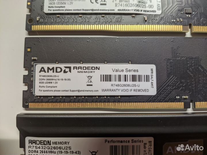 Оперативная память AMD Radeon DDR4 - 4 плашки