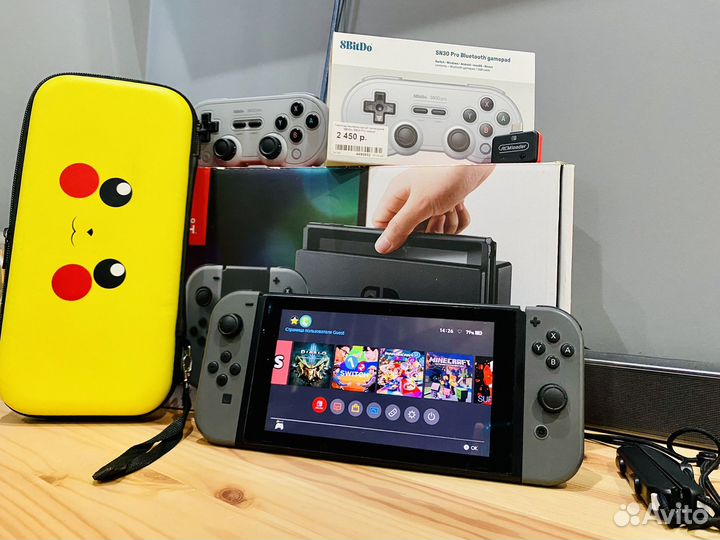 Nintendo switch 128Gb / прошитая / игры / чехол