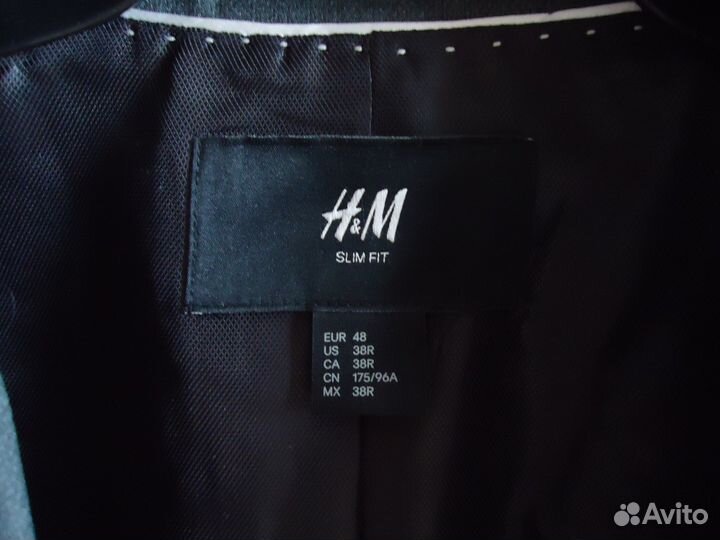Пиджак HM Slim fit темно-серый (меланж)