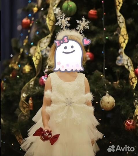Платье снежинки 98 104
