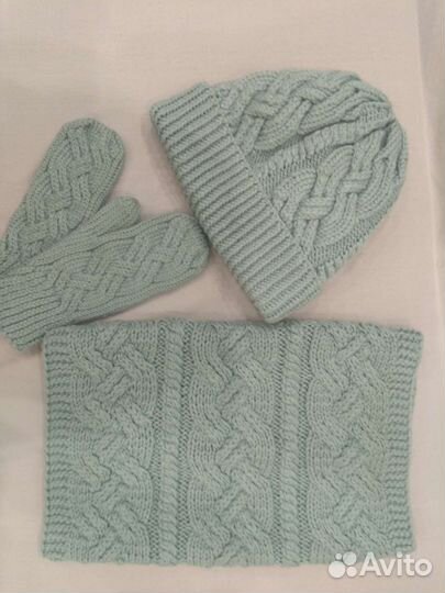 Шапка снуд и варежки