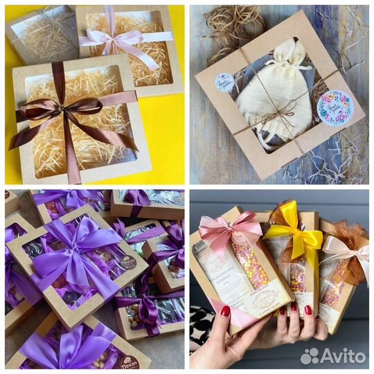 Кондитерская крафт коробка. Коробка для подарка