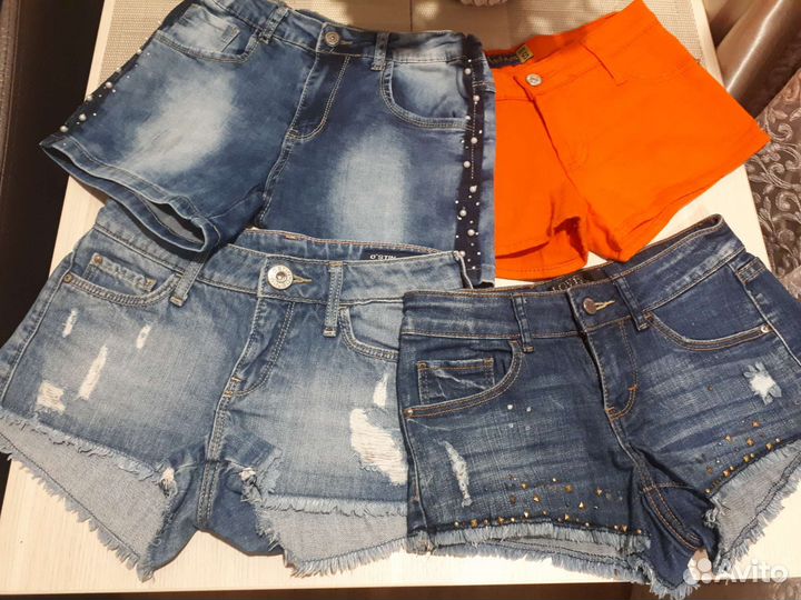 Джинсовые шорты на девочку, 12-14 лет