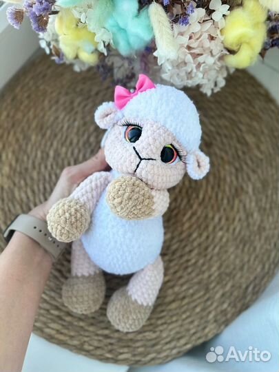 Вязанные игрушки ручной работы, заяц, мишка, змея