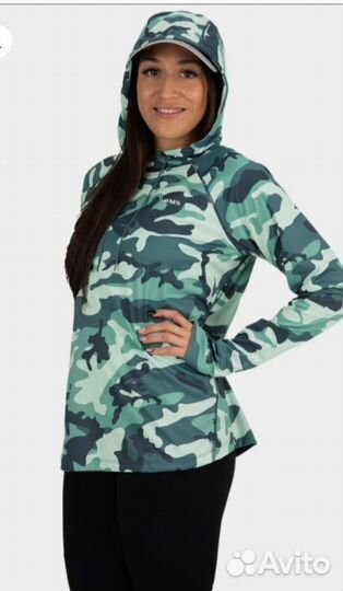 Simms solarflex hoody woodland camo avalon L