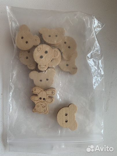 Деревянные пуговицы для рукоделия