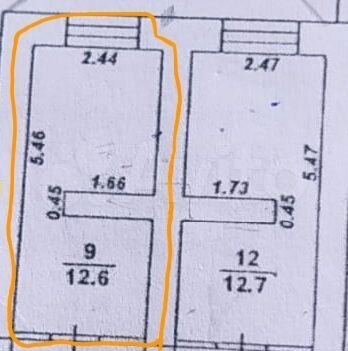 Свободного назначения, 12.7 м²