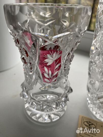 Вазы хрусталь Чехословакия 1970е Ручная работа