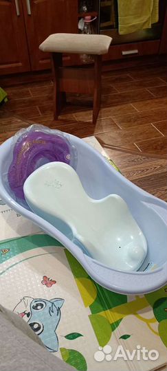 Ванночка с горкой+круг на шею для плавания